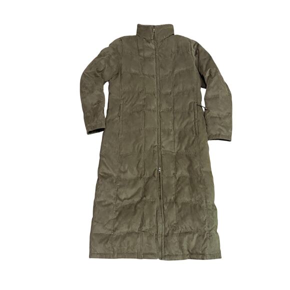 LL Bean Jacket Womens Medium Vintage Trench Coat Goose Down Insulated Lined - Picture 1 of 5